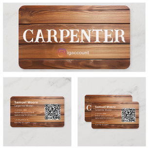 Tarjeta De Visita Plantillas Diseño Carpintería Profesional