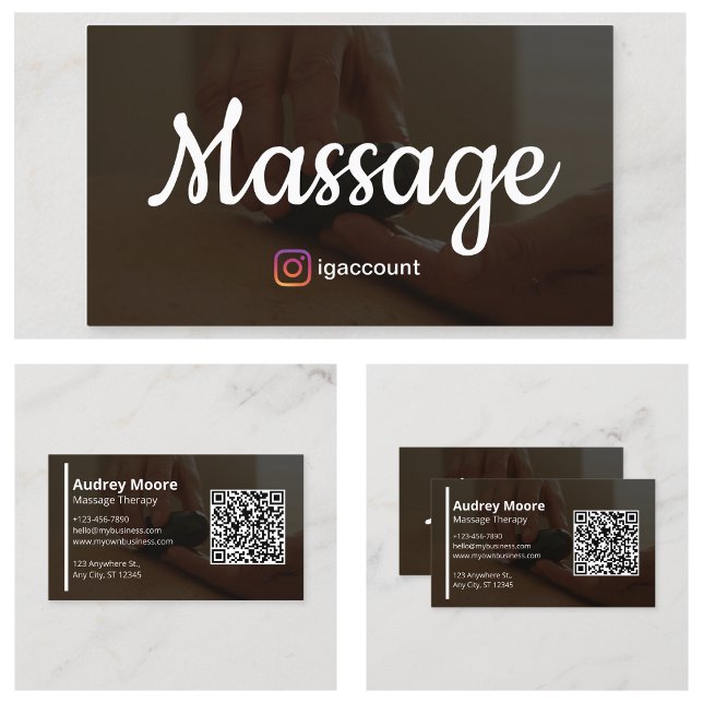 Tarjeta De Visita Plantillas Diseño Terapia de Masaje Moderna (Templates Design Modern Massage Therapy Business Card
)