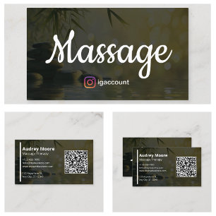 Tarjeta De Visita Plantillas Elegantes de Terapia de Masaje