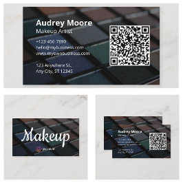 Tarjeta De Visita Plantillas elegantes para artistas de maquillaje f