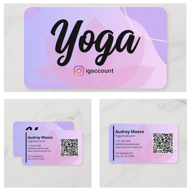 Tarjeta De Visita Plantillas modernas de instructores de yoga (Modern Yoga Instructor Templates Business Card
)