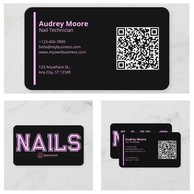 Tarjeta De Visita Plantillas modernas de técnicos de uñas (Modern Nail Technicians Templates Business Card
)