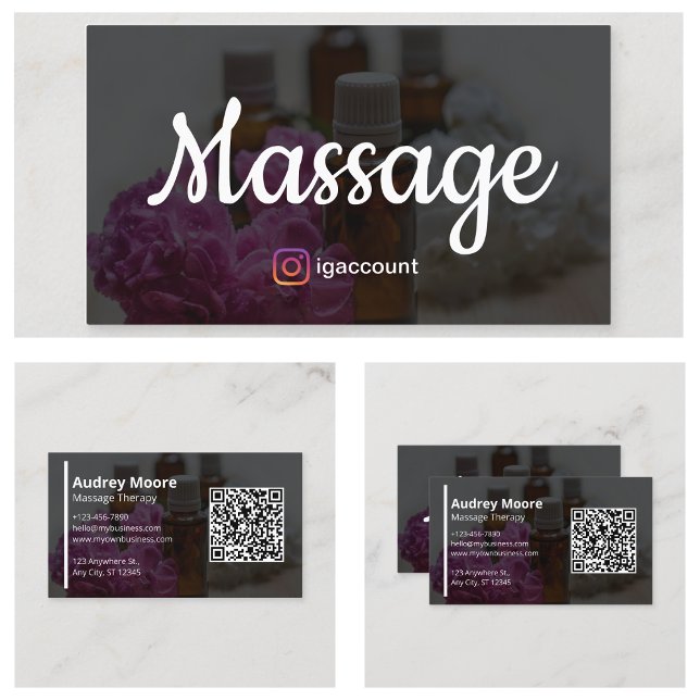 Tarjeta De Visita Plantillas modernas de terapia de masaje profesion (Modern Professional Massage Therapy Templates Business Card
)