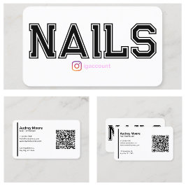 Tarjeta De Visita Plantillas modernas en blanco para técnicos de uña
