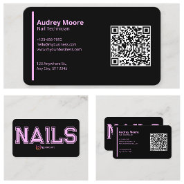 Tarjeta De Visita Plantillas modernas para técnicos de uñas