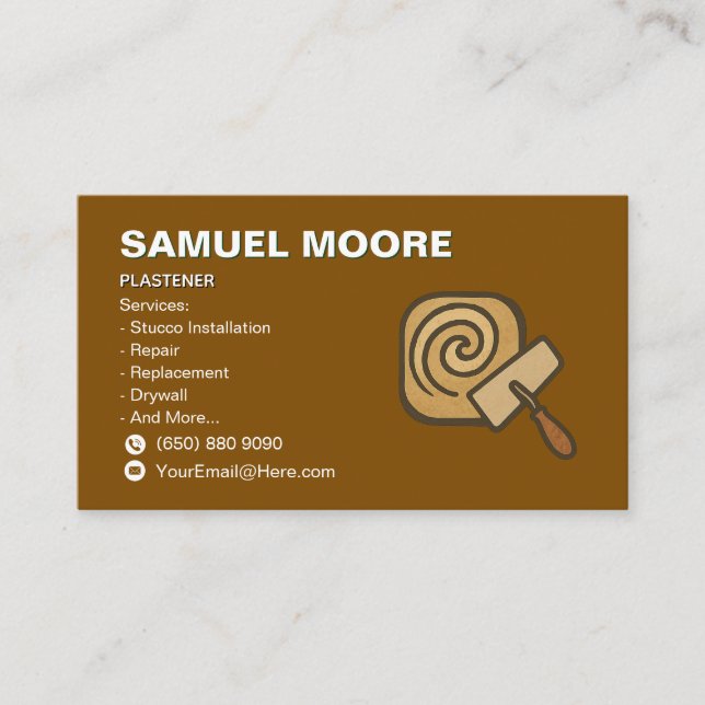 Tarjeta De Visita Plasterer Drywall Business Card Drywall (Anverso)