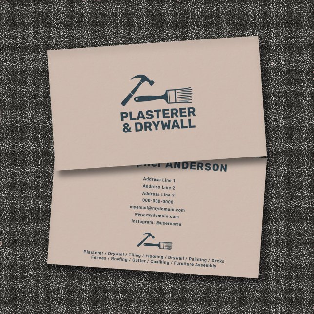 Tarjeta De Visita Plasterer y Drywall (Plasterer & Drywall Business Card)