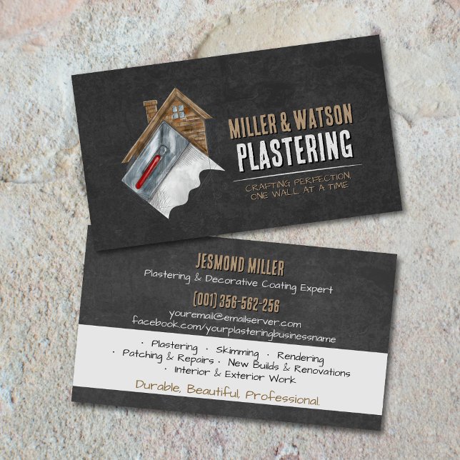 Tarjeta De Visita Plastering Services Drywall Professional (Subido por el creador)