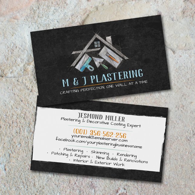 Tarjeta De Visita Plastering Services Drywall Professional (Subido por el creador)