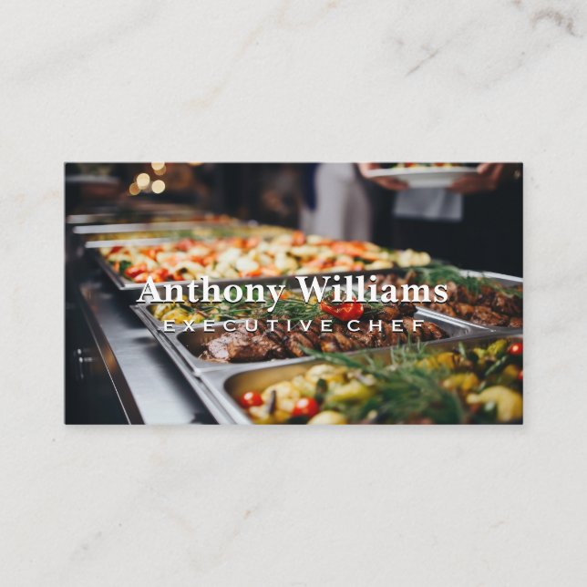 Tarjeta De Visita Plata Buffet | Alimentos | Restauración (Anverso)