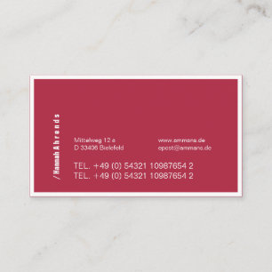 Tarjeta De Visita ¡Plata! Burdeos y tipografía, elegante, audaz