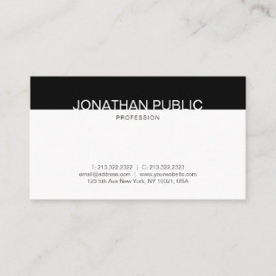 Tarjeta De Visita Plata Creativa Minimalista De Color Negro Y Blanco