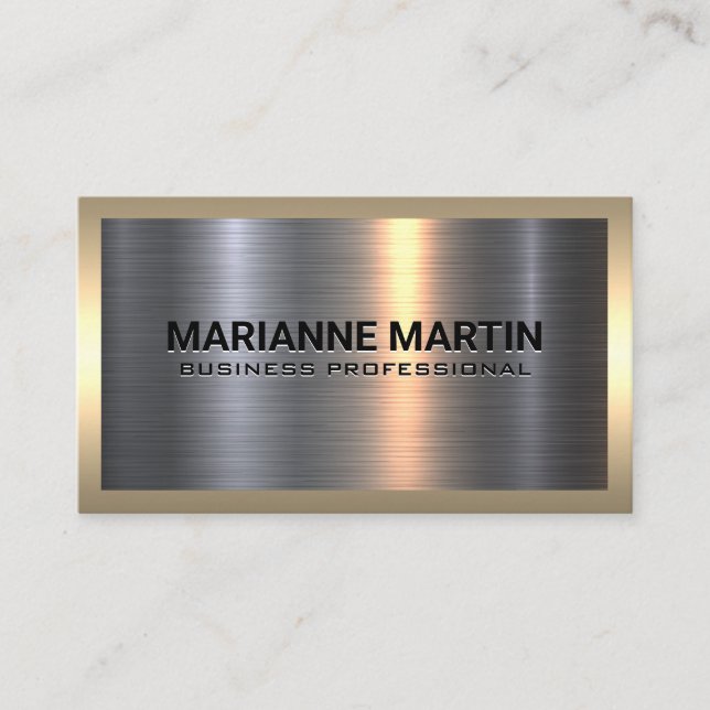 Tarjeta De Visita Plata de aluminio metalizado | Borde metálico de o (Anverso)