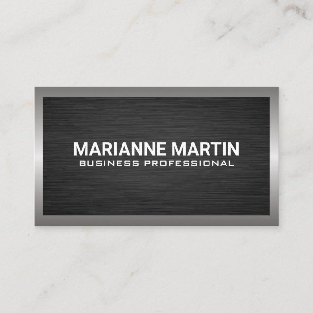 Tarjeta De Visita Plata de aluminio Metalizado oscuro (Anverso)