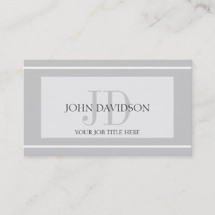Tarjeta De Visita Plata del blanco de las iniciales del monograma de