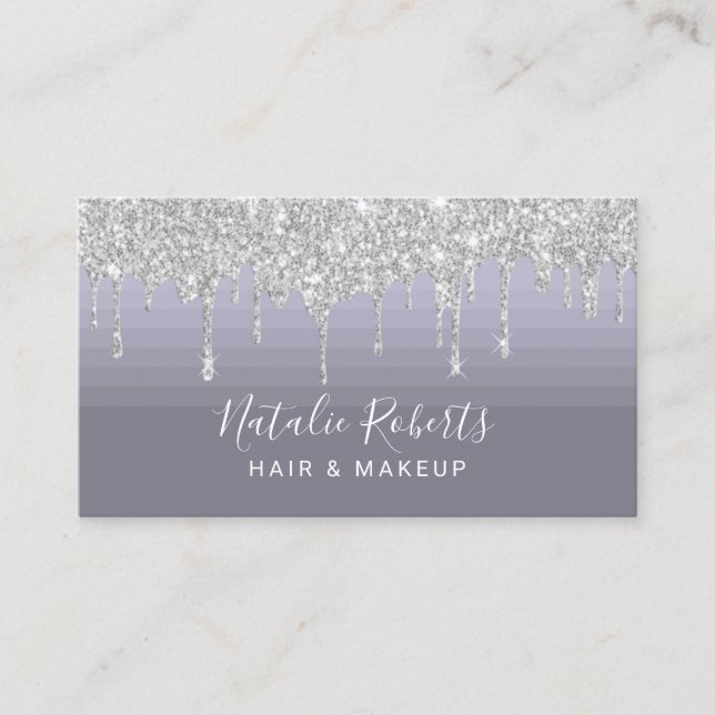 Tarjeta De Visita Plata Dris Elegante Dusty Purple Beauty Boutique (Anverso)