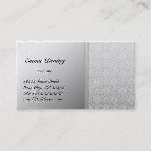 Tarjeta De Visita Plata elegante del damasco