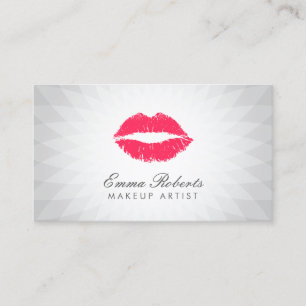 Tarjeta De Visita Plata geométrica moderna de los labios rojos del