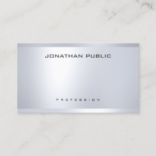 Tarjeta De Visita Plata Glamorosa Moderna Elegante Llanura Simple