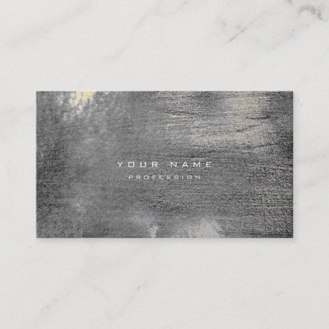 Tarjeta De Visita Plata Grungy Monochrom Cemento Wall Gray Gold Sepi (Anverso)