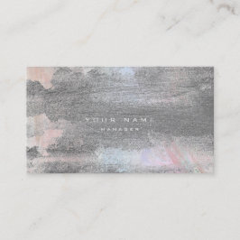 Tarjeta De Visita Plata Grungy Pastel Azul Cemento Pared Gris Mínimo