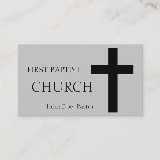 Tarjeta De Visita Plata horizontal/negro de la iglesia (Anverso)