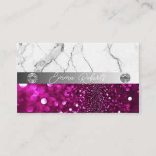 Tarjeta De Visita Plata Mármol Rosa Oscuro Diamante Coach