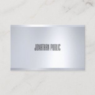 Tarjeta De Visita Plata Moderna Creativa Elegante Llanura de Glamour