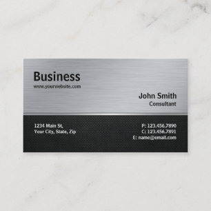 Tarjeta De Visita Plata moderna elegante profesional y metal negro