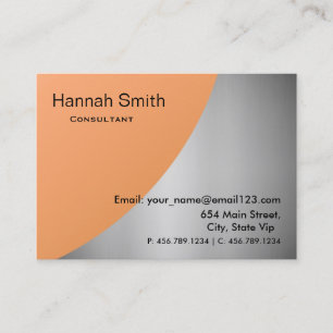 Tarjeta De Visita Plata profesional y gris Metalizado elegante moder