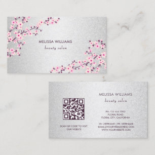 Tarjeta De Visita Plata rosa de cerezo profesional