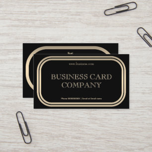 Tarjeta De Visita Plata Sencilla Oro Negro Elegante Clásico 2C