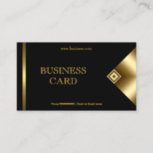 Tarjeta De Visita Plata Simple Oro Negro Elegante Clásico 4a