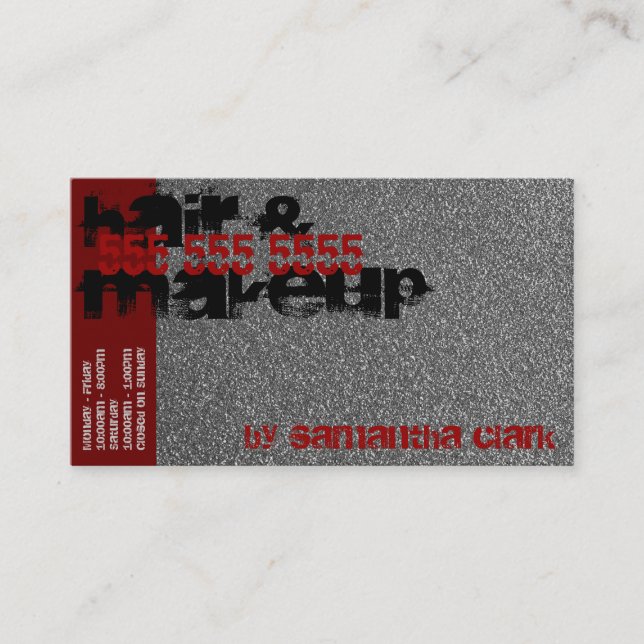 Tarjeta De Visita Plata Sprinkles estilo angustiado Rojo y Negro (Anverso)