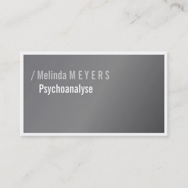 Tarjeta De Visita Plata y tipografía, elegante, audaz (Anverso)