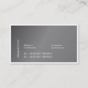 Tarjeta De Visita Plata y tipografía, elegante, negrita