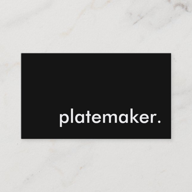 Tarjeta De Visita platemaker. (Anverso)