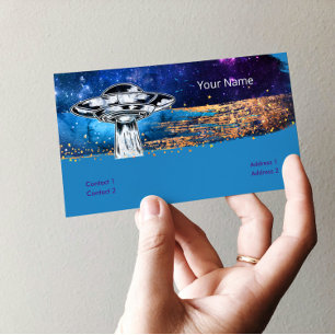 Tarjeta De Visita Platillo volador en la galaxia artística