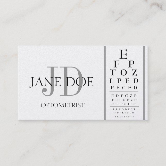 Tarjeta De Visita Platino de lujo de la carta del optometrista (Anverso)