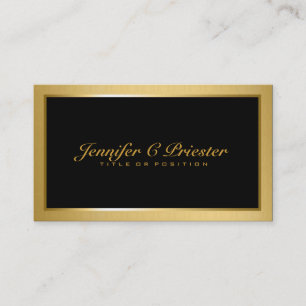 Tarjeta De Visita Platino Elegante Oro Metálico Y Negro
