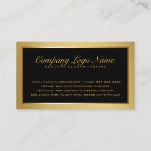 Tarjeta De Visita Platino Elegante Oro Metálico Y Negro 2