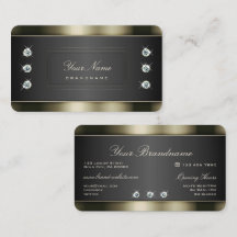 Platino elegante y negro con diamantes