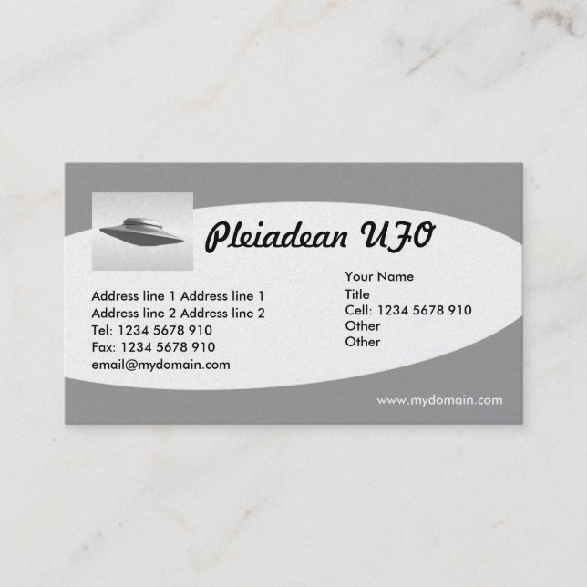 Tarjeta De Visita Platino Eliptico - OVNI (Anverso)