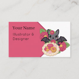 Tarjeta De Visita Plato de galletas Kawaii Bat y Camellia