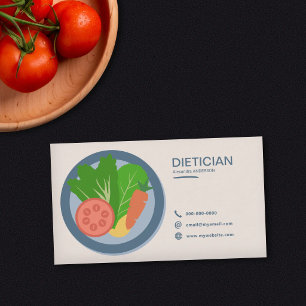 Tarjeta De Visita Plato de Verduras - Dietista