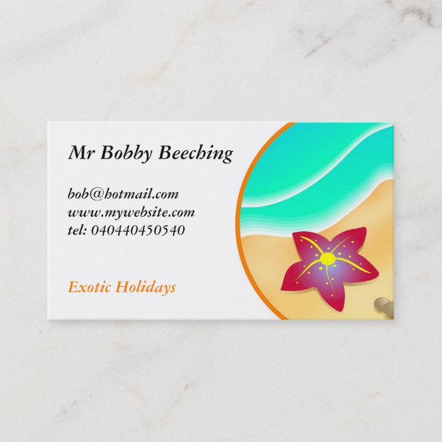 Tarjeta De Visita Playa (Anverso)