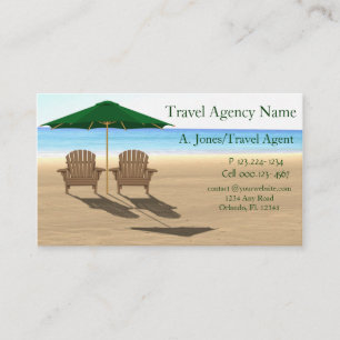 Tarjeta De Visita Playa de la Agencia de Viajes