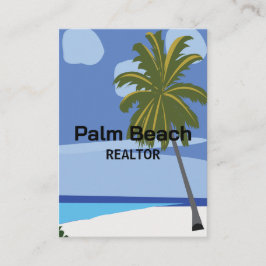 Tarjeta De Visita Playa de Realtor Beach Palm Tree