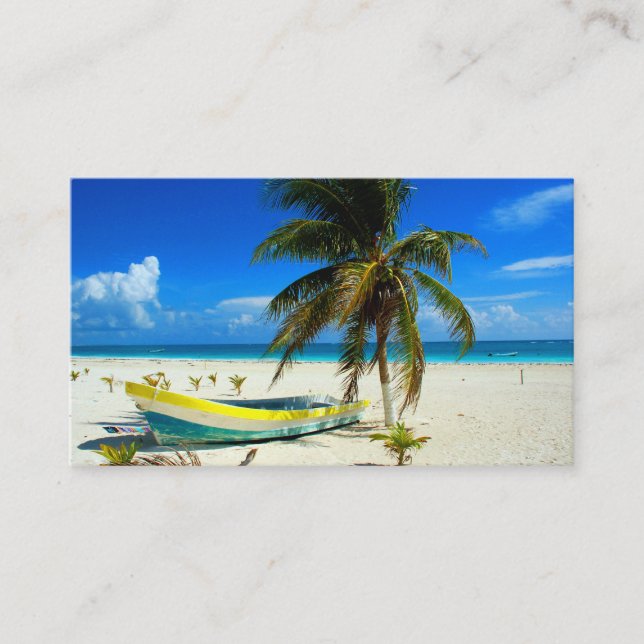 Tarjeta De Visita Playa de Sandy Caribe México (Anverso)