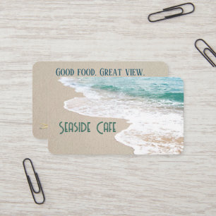 Tarjeta De Visita Playa del Océano con Oleaje